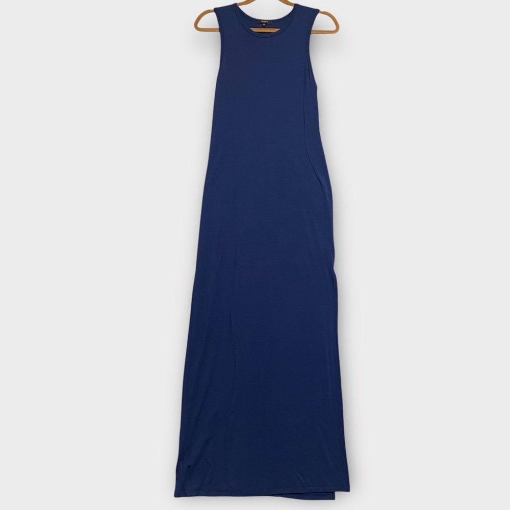 Quince Women’s Dress Medium Tencel Jersey Tank Maxi Navy Minimalist NWOT